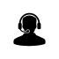 Customer support services icon with headset representing technical support solutions and client assistance